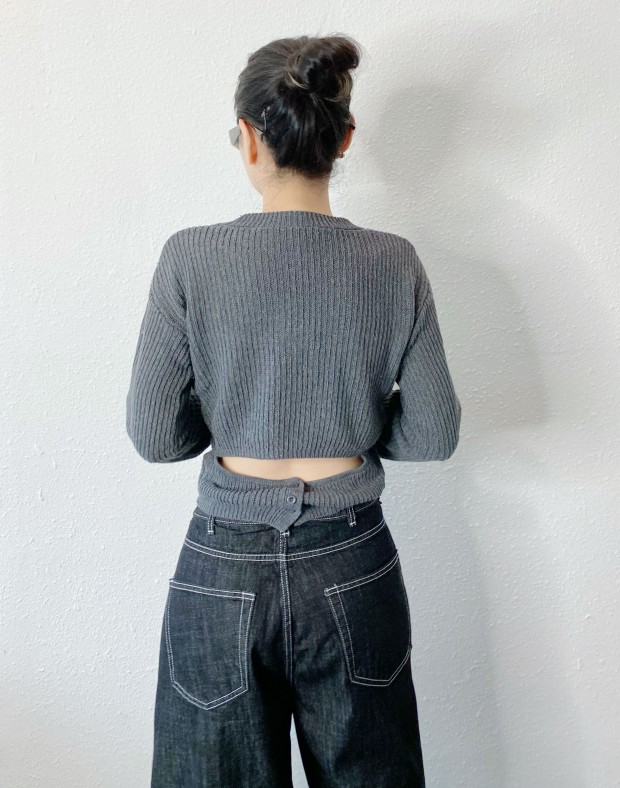  Grey Cut Out Summer Knit #250336